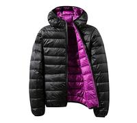 Doudoune Réversible Légère Femme Capuche Fine Hiver Packable Puffer Jacket Veste Matelassée Blouson Grande Taille Duvet Plume Imperméable XL