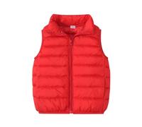 Doudoune Sans Manche Enfant Garçons Fille Duvet Hiver Matelassé Veste à Capuche Gilet Couleur Unie DéContractée D'Extérieur Chaud Gilets à Capuche Avec Zippée Manteau En Duvet Sans (RD1, 5-6 Years)