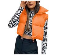 Doudoune sans Manche Femme Courte, Manteau Femme Automne Chic, Manteaux Décontracté Maison Loungewear Épais Rembourrée Gilet Quotidiennes avec Zippé Doudoune Grande Taille Ample Gilet