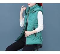 Doudoune Sans Manche Femme,Gilet Femme Avec Veste Sans Manches Verte À Capuche Amovible Chaud Ultraléger Gilet Paddad Femme Manteau D'Hiver Matelassé Sans Manches Pour Femme Gilet De Sport En Ple