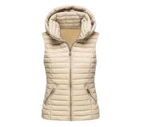 Doudoune Sans Manche Femme Veste Zippée Blousons Vestes Matelassée Légère Gilets matelassé brillant Court Gilet Thermique Casual Compressible Mode d'extérieur avec Poches
