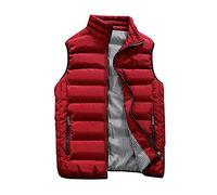 Doudoune sans Manche Gilet Homme Ultra Légère Court Veste Manteau Blouson Rouge 4XL