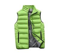 Doudoune sans Manche Gilet Homme Ultra Légère Court Veste Manteau Blouson Vert d'herbe 4XL