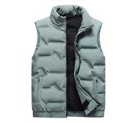 Doudoune sans Manche Homme Chaud Gilet Fourré, Manteaux Outdoor Casual Décontracté Blouson sans Manches Hiver Col Montant Zippé Matelassé Rembourrée Chaude Épais Ultra-Léger Coupe-Vent