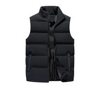 Doudoune sans Manche Homme Chaud Gilet Fourré, Vestes sans Capuche Fermeture Éclair Gilets Blouson Automne Et Hiver Chaud Manteau Ultra Légère Mode Et Simple Décontracté pour Tous Les Jours
