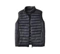 Doudoune sans Manche Homme -Hiver Hommes Couleur Unie Manteaux Léger sans Manches Vestes À Glissière Vêtements Chauds Gilet Hauts Grande Taille Extérieur Coupe-Vent,Noir,6XL