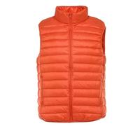 Doudoune sans Manche Homme -Manteau d'hiver Léger sans Manches pour Homme, Gilet Fin Et Chaud, Vêtements D'Extérieur Décontractés, Col Montant, Vêtements Coupe-Vent, Orange, XL