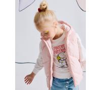 Doudoune sans manches brillant à capuche rose clair 7/8A