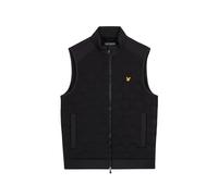 Lyle & Scott Hommes Check Quilt Back Fleece Golf Gilet - Jet Noir - XL