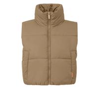 Doudoune sans manches courte col droit femme QS Marron XS