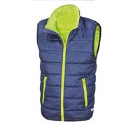 Doudoune Sans Manches Enfant - R234j/Y - Bleu Marine Et Vert Lime