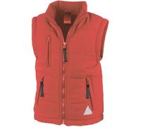 Doudoune sans manches enfant RESULT R088J - Bodywarmer rouge, capuche, résistant au vent 150 g/m² 9 ans
