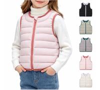 Doudoune Sans Manches Fille À Bordures Contrastées, École Et Activités | Coupe Sans Manches, Bordures Contrastées, Col Rond, Zip Frontal, Style Matelassé, École, Jeux Et Sorties
