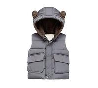 Doudoune sans Manches GarçOns Filles Gilet Hiver Double Polaire, GarçOn Gilet 1-6 Ans Automne Chaud LéGer Doux Et Confortable Fermeture à GlissièRe pour Le Quotidien DéContracté Coupe-Vent