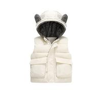 Doudoune sans Manches GarçOns Filles Gilet Hiver Double Polaire, GarçOn Gilet 1-6 Ans Automne Chaud LéGer Doux Et Confortable Fermeture à GlissièRe pour Le Quotidien DéContracté Coupe-Vent