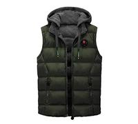 Doudoune sans Manches Homme - LéGèRe Gilet à Capuche MatelasséE Doudoune RembourréE Gilet Matelassé sans Manches Automne Hiver avec Poches ÉLectrique Hiver Lavable Plein Air RandonnéE