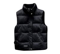 Doudoune sans Manches Homme - Manteaux Epais Chaude Casual Chaud Manteau Chauds Gilet Doudoune Double Fermeture éClair Gilet Rembourré pour Homme Matelassé DéContracté De Couleur Unie