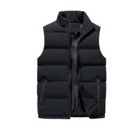 Doudoune sans Manches Homme - Manteaux Epais Chaude MatelasséE Doudoune RembourréE Chauds Gilet Doudoune Automne Hiver avec Poches ZippéE Blouson ExtéRieur Parka Matelassé DéContracté De Couleur Unie