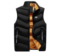 Doudoune Sans Manches Homme Zippé Veste Sans Manches Chaud Épaisse Manteau Doublée Polaire Gilet Puffer Body Warmer Homme Hiver Blouson Avec Poches Légère Parka Matelassée Casual Col Montant