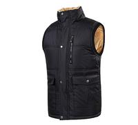 Doudoune Sans Manches Homme Zippé Veste Sans Manches Chaud Épaisse Manteau Doublée Polaire Gilet Puffer Body Warmer Homme Hiver Blouson Avec Poches Légère Parka Matelassée Casual Col Montant