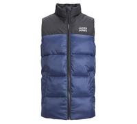 Doudoune sans manches Jack & Jones Junior bleu matelassée - garçon, polyester recyclé 12 ans