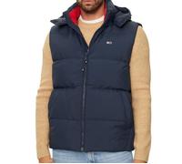 Tommy Jeans Veste sans Manches Homme Essential Down Vest avec Capuche, Bleu (Dark Night Navy), L