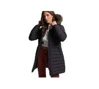 Doudoune Superdry Fuji Hooded Mid Length Puffer 02A - Femme - Noir - 100% Polyester - Fermeture Éclair XS