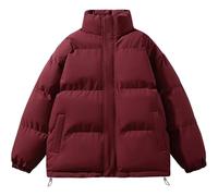 Doudoune surdimensionnée pour homme - Isolation thermique - Col montant - Style urbain - Unisexe, A-bordeaux, S