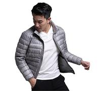 Doudoune ultra légère et pliable pour homme - Imperméable et coupe-vent - Respirant - Grande taille, Gris 1, XXXL