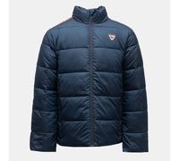 Doudoune Unie Avec Bande Colorée Navy Cesar Col Montant Homme Rossignol