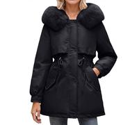 Doudounes Femme Blouson Hiver Sherpa Doudoune Chauffante Veste Chaude Ensemble Chic Et Elegant Blazer Manteau Chaud Court Polaire Avec Capuche Parka Fourrure Matelassée Blanche Noir Plume Vêtement