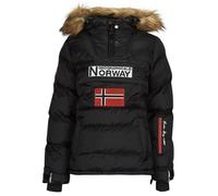 Geographical Norway, Doudoune matelassée pour Femme, Passe-tête Demi Zip, Capuche Fixe, modèle Belancolie, Noir, L,Taille 3