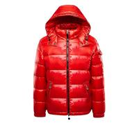 Doudounes Matelassées Brillantes For Hommes Doudounes À Capuche For Hommes Veste Bouffante À Fermeture Éclair Complète Veste Coupe-vent Résistante À L'eau Manteaux D'hiver Chauds De Couleur Unie(Style