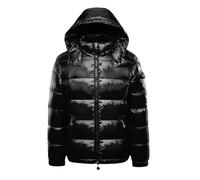 Doudounes Matelassées Brillantes For Hommes Doudounes À Capuche For Hommes Veste Bouffante À Fermeture Éclair Complète Veste Coupe-vent Résistante À L'eau Manteaux D'hiver Chauds De Couleur Unie(Style