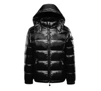 Doudounes Matelassées Brillantes For Hommes Doudounes À Capuche For Hommes Veste Bouffante À Fermeture Éclair Complète Veste Coupe-vent Résistante À L'eau Manteaux D'hiver Chauds De Couleur Unie