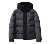Doudounes Matelassées Brillantes For Hommes Doudounes À Capuche For Hommes Veste Bouffante À Fermeture Éclair Complète Veste Coupe-vent Résistante À L'eau Manteaux D'hiver Chauds De Couleur Unie(Style