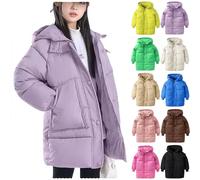 Doudounes rembourrées pour filles, parkas matelassées d'hiver pour garçons, vestes à capuche coupe-vent imperméables en duvet, vestes thermiques chaudes avec fermeture éclair et boutons pour