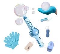 DOUFAN Machine à Bulles de Smog élastique avec Baguette à Bulles d'eau, Machine à Bulles de fumée Magique Automatique pour Enfants, Bulle de fumée élastique (Bleu)