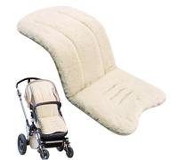 Dougement de landau en peau de mouton, revêtement de landau épais universel de 30x15 pouces, pavé de mouton doux en faux mouton, pavée de siège de poussette bébé respirante pour siège bébé (beige