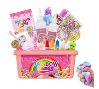 Dough Kit Playset - Funny Educational Toys, Rainbow Candy Kids Putty Craft Kit with Safe Material, Preschoolers Home School Classroom, Creative Hands-on Activity for Fun Learning