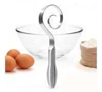 Dough Whisk, Seamless Danish Dough Whisk, Stainless Steel Bread Mixer for Sourdough, Pizza & Pastry, Dishwasher Safe (1pcs)