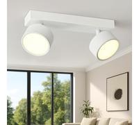 Doughelec Plafonnier Spot de Plafond LED 2 Spot Orientables, Éclairage de Plafond Blanc Luminaire Intérieurs 12W Blanc Chaud 3000K LED Murale pour Salon Chamre Cuisine Salle à manger 230V