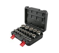 Douille 1/2 21 Pièces Coffret de - Douilles Métriques avec de à | de douilles universelles métriques à profil bas 8-36 | mm pour Voiture Automobile Mécanique Atelier Industriel Douille 21