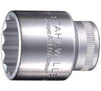 Stahlwille Douille 03010016 – 12 pans extérieurs 16 mm, L38 mm, 1/2" (12,5 mm) – 1 pièce