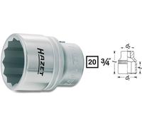 HAZET Clé à douille 1000Z-41 41 mm 12 pans carré creux 20 mm (3/4 pouce) 68,5 mm