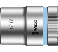 Wera 05003624001 8790 HMC Douille Zyklop à emmanchement 1/2", 11/16 pouce, Argent/cyan