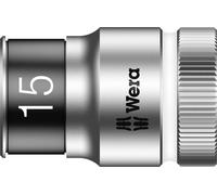 Wera Douille 6 pans 05003735001 Zyklop 15 mm – Longueur 37 mm – Emmanchement 1/2" – 1 pièce