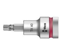 Wera Embout à douille TORX Zyklop 8767 C HF TX 40 x 60 mm 1/2" avec retenue Argent/rouge