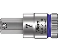 Wera 05003341001 8740 A HF Douille-Embout Zyklop pour Vis à six pans creux, à emmanchement 1/4“ avec fonction de retenue, 7, 0 x 28 mm, Violet