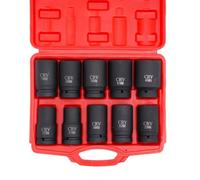 Douille à Choc 1 Poids Lourd 24-46 mm, Jeu 10 Douilles Chrome-Molybdène 6 Pans, Coffret Douilles Camion Outillage Mécanique Auto avec Mallette